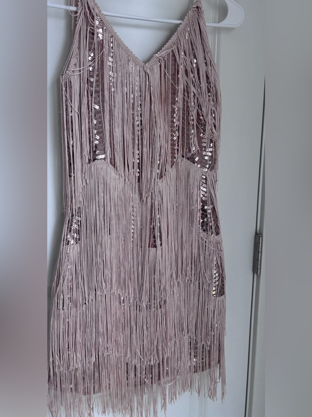 Lulu’s Champagne Gold Flapper Dress size XS NWOT